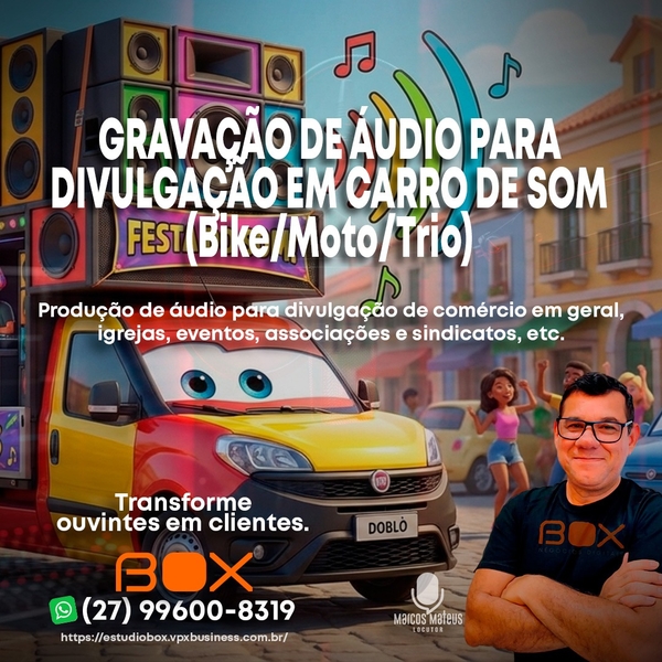 Gravação de Áudio para Carro de Som